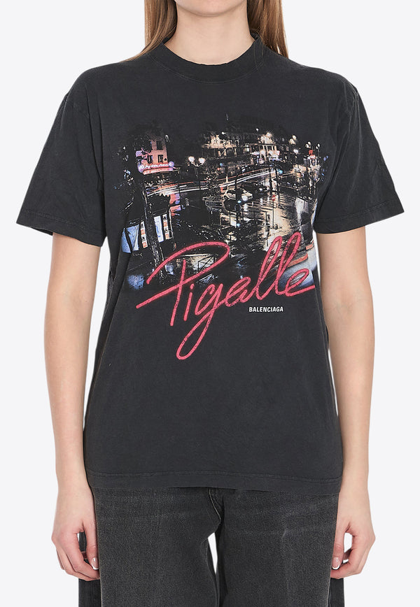 Balenciaga Pigalle Printed T-shirt Black 809122-TRVO1-1041