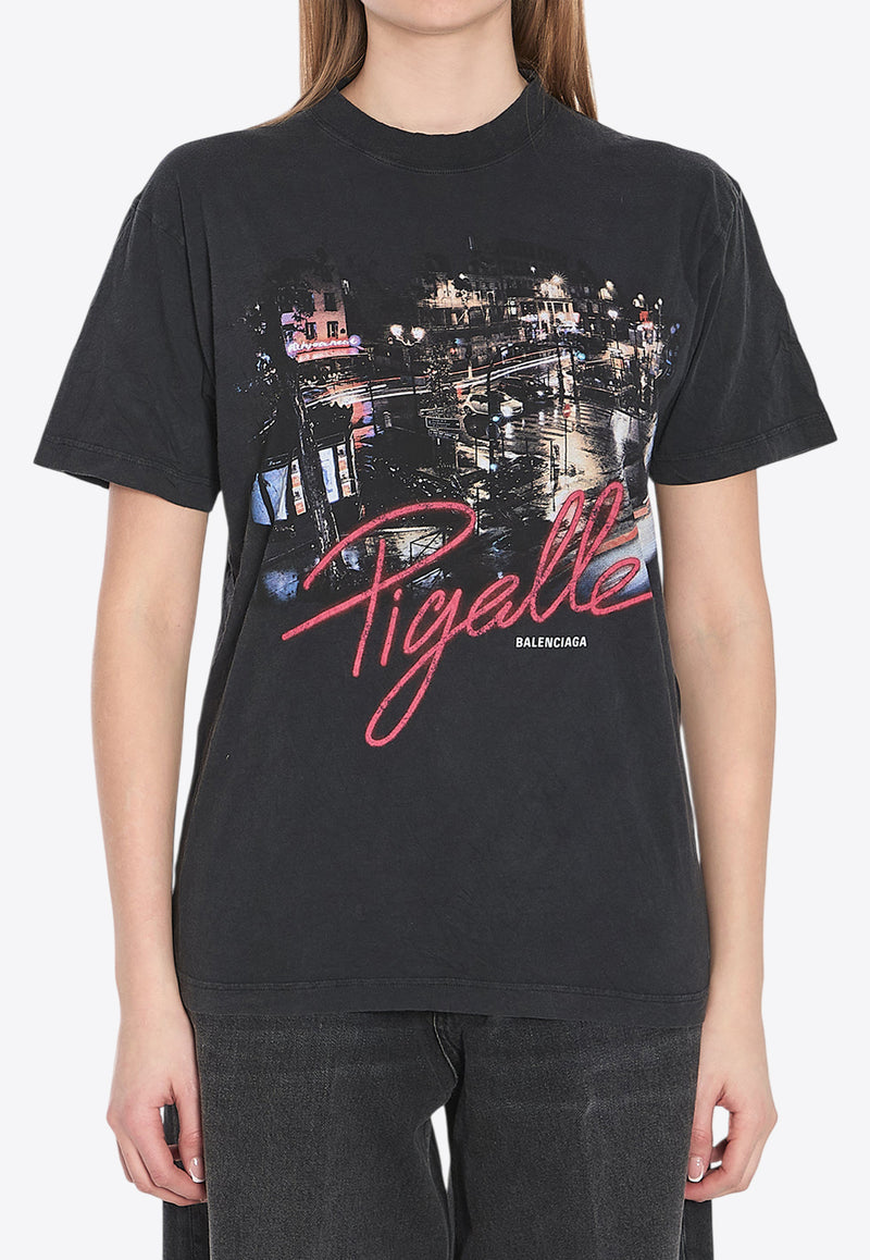 Balenciaga Pigalle Printed T-shirt Black 809122-TRVO1-1041