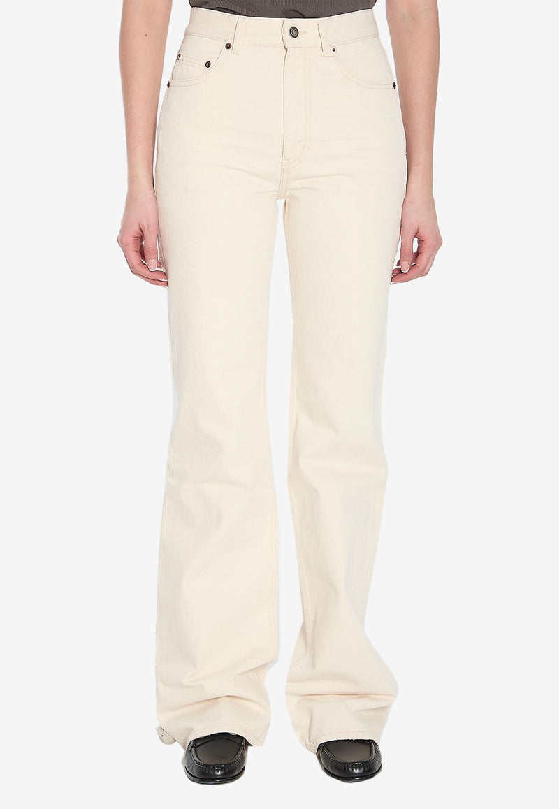 Saint Laurent 70s Straight-Leg Jeans  White 823599-Y30UA-9100