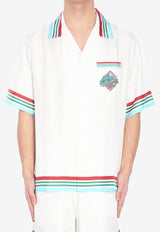 Casablanca Casa Way World Series Bowling Shirt White MS25SH00306--WHITE