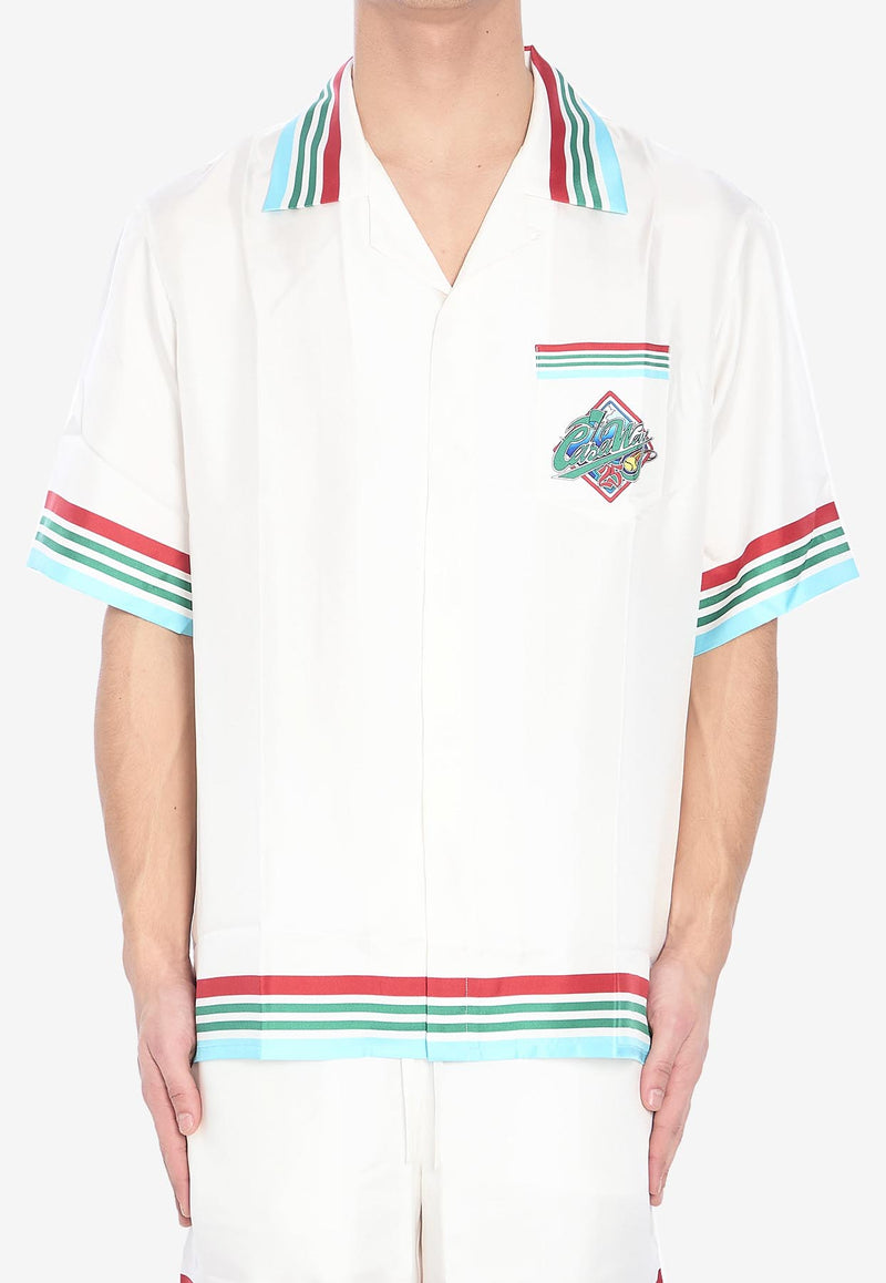 Casablanca Casa Way World Series Bowling Shirt White MS25SH00306--WHITE
