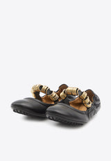 Tod's Dee Ring Leather Ballet Flats Black XXW0HI0JJ10-U1O-B999