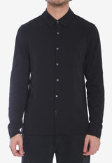 James Perse Patch Pocket Long-Sleeved Shirt Black MCFJ3442--BLK