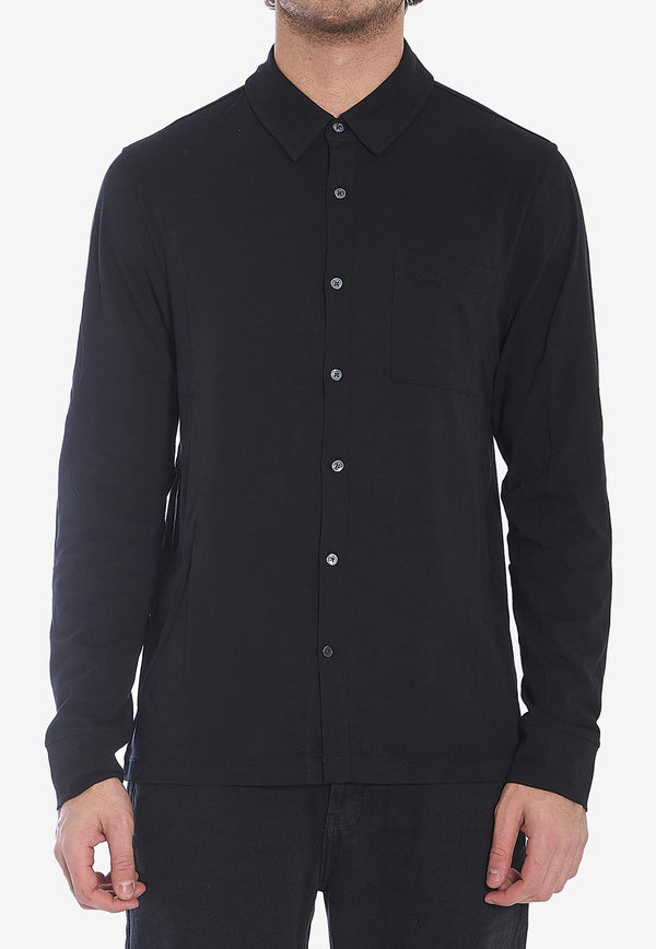 James Perse Patch Pocket Long-Sleeved Shirt Black MCFJ3442--BLK