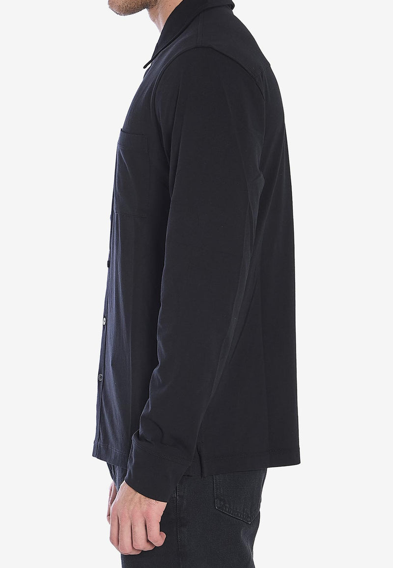 James Perse Patch Pocket Long-Sleeved Shirt Black MCFJ3442--BLK