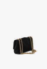 Chloé Small Heritage Quilted Velvet Crossbody Bag Black CH25AS585P90--001