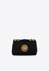 Chloé Small Heritage Quilted Velvet Crossbody Bag Black CH25AS585P90--001
