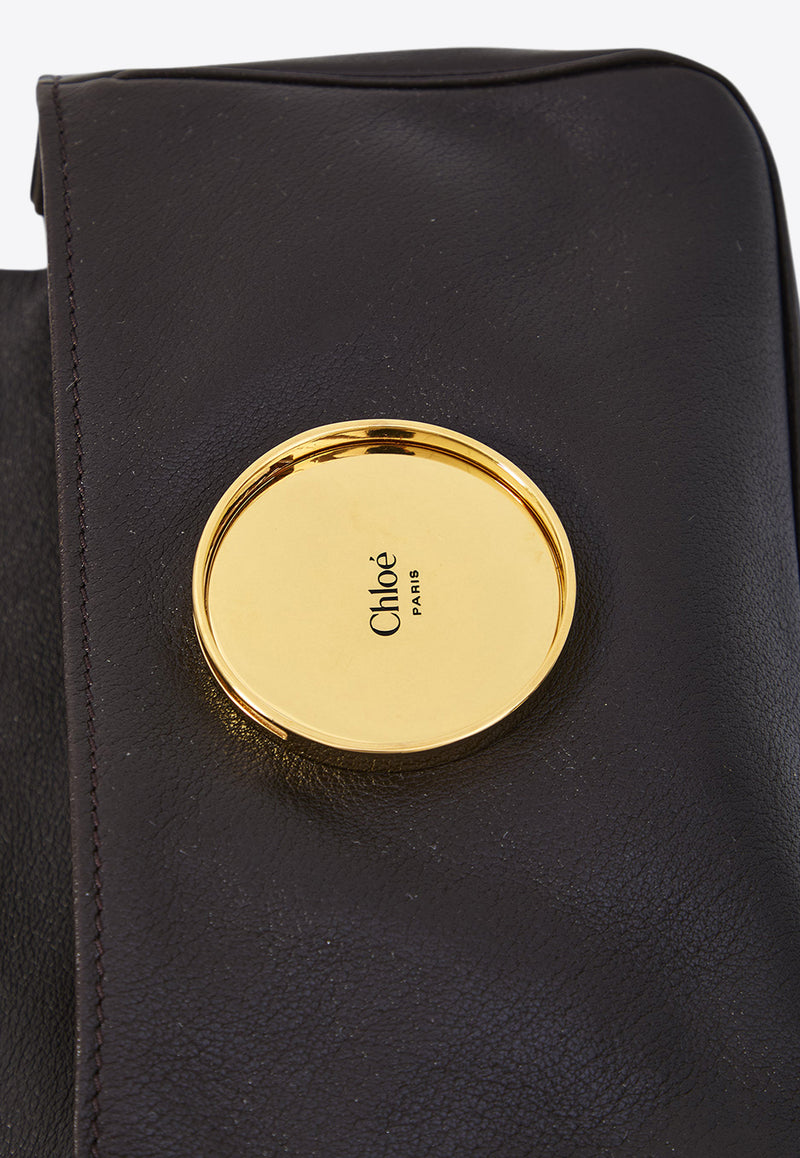 Chloé Small Heritage Calf Leather Crossbody Bag Dark Brown CH25AS585P75--24W