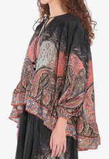 Zimmermann Rhiannon Ruffle Billow Blouse Multicolor 3229TSS251--BLKP