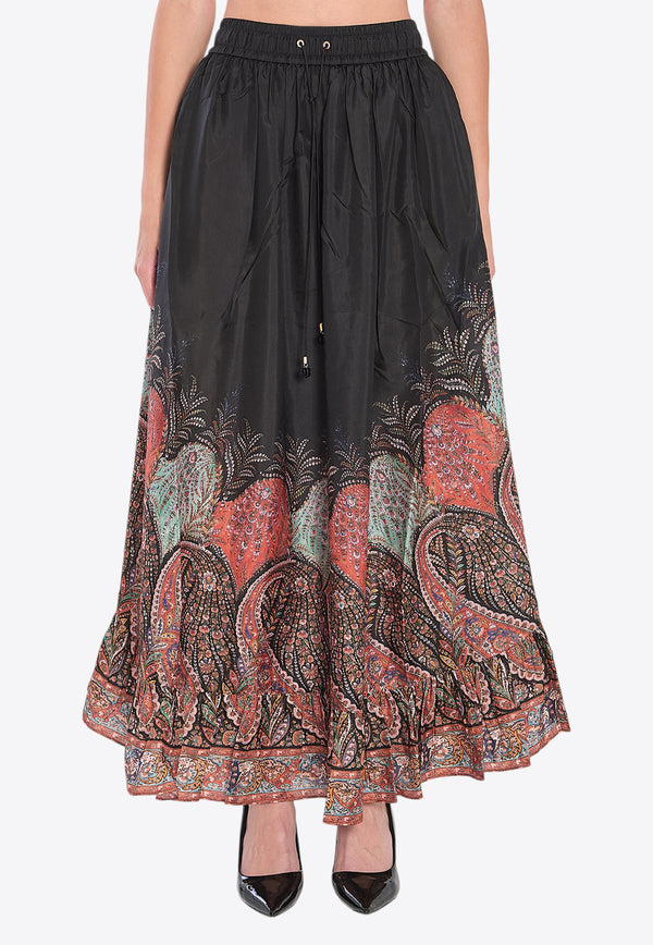 Zimmermann Rhiannon Ruffled Maxi Skirt Multicolor 3318SSS251--BLKP