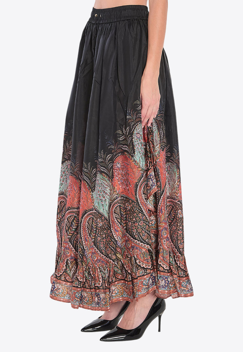Zimmermann Rhiannon Ruffled Maxi Skirt Multicolor 3318SSS251--BLKP