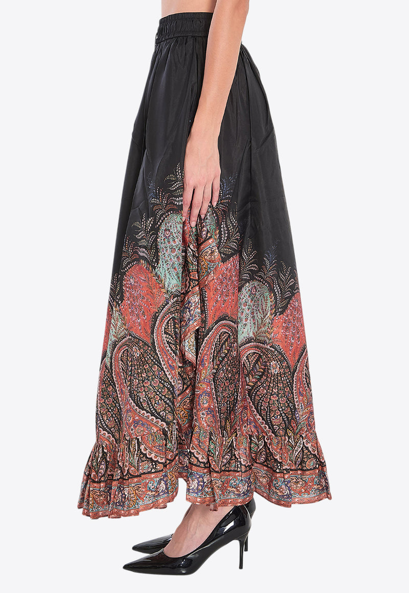 Zimmermann Rhiannon Ruffled Maxi Skirt Multicolor 3318SSS251--BLKP