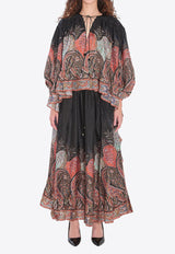 Zimmermann Rhiannon Ruffle Billow Blouse Multicolor 3229TSS251--BLKP