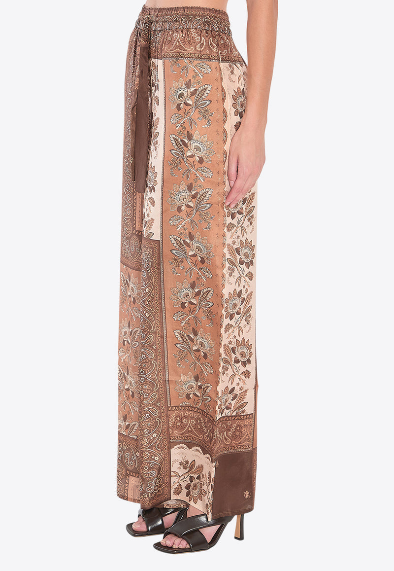 Zimmermann Lucky Relaxed Printed Silk Pants Brown 3590PSS252--CHCBAN