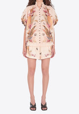 Zimmermann Ascension Short-Sleeved Billow Shirt Cream 4556TSS253--CRMPLMFLO
