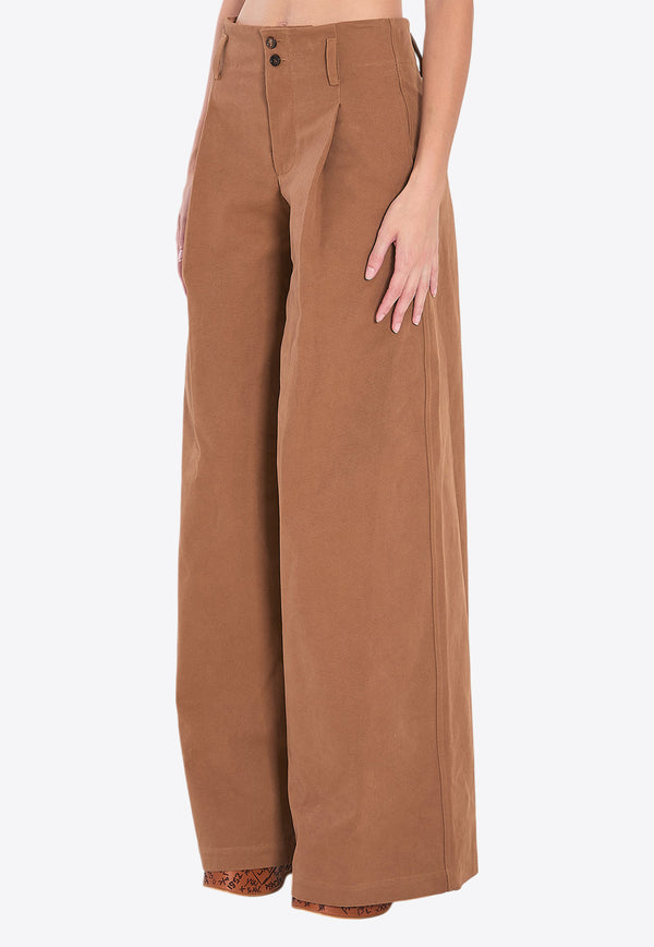 Chloé High-Rise Wide-Leg Pants Brown CH25APA11365--208
