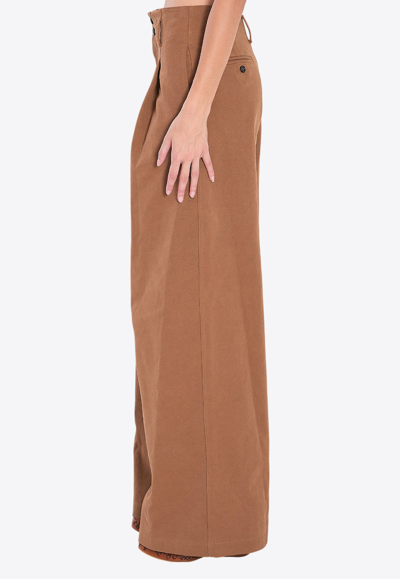 Chloé High-Rise Wide-Leg Pants Brown CH25APA11365--208