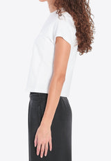 Alexander Wang Logo Print Shrunken T-shirt White 1CC3251103--120