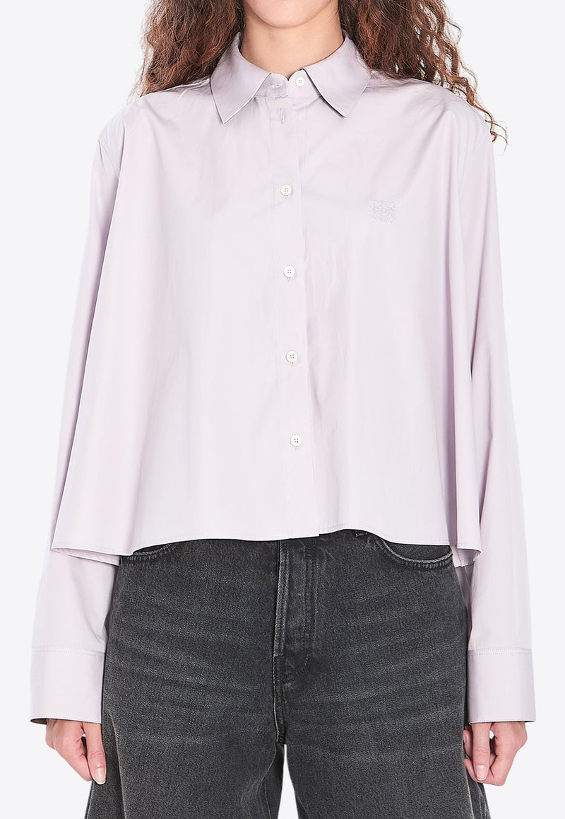 Loewe Anagram Trapeze Cropped Shirt Lilac S359Y05XEJ--6140