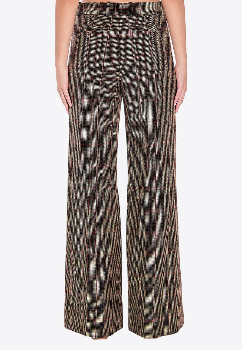 Chloé High-Rise Checked Flared Pants Brown CH25APA06097--93C