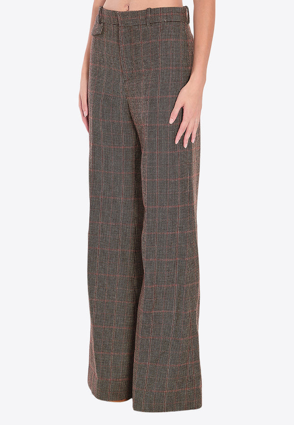 Chloé High-Rise Checked Flared Pants Brown CH25APA06097--93C