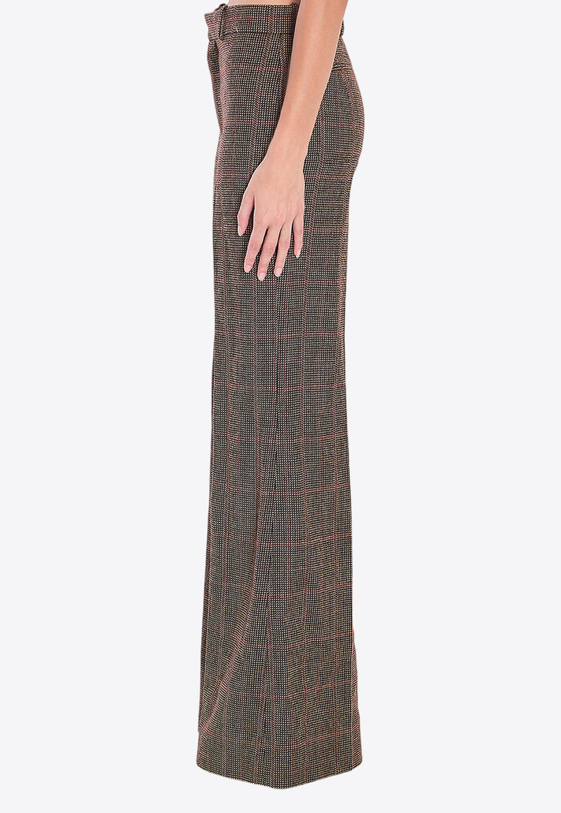 Chloé High-Rise Checked Flared Pants Brown CH25APA06097--93C