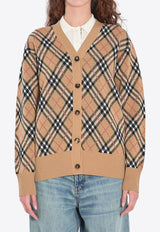 Burberry Checked Button-Up Cardigan Beige 8110579--C1309