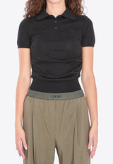 Loewe Ruched Polo T-shirt Black S359Y55K23--1100