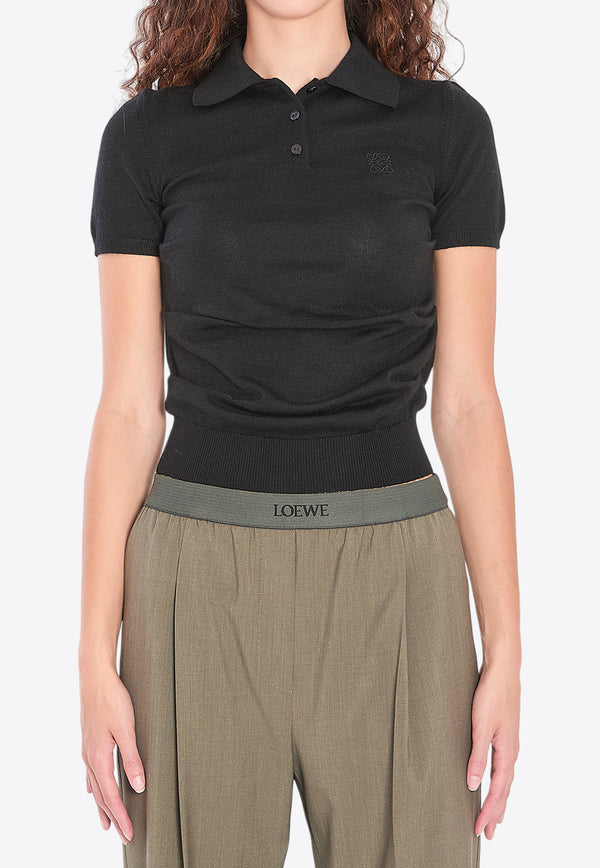 Loewe Ruched Polo T-shirt Black S359Y55K23--1100