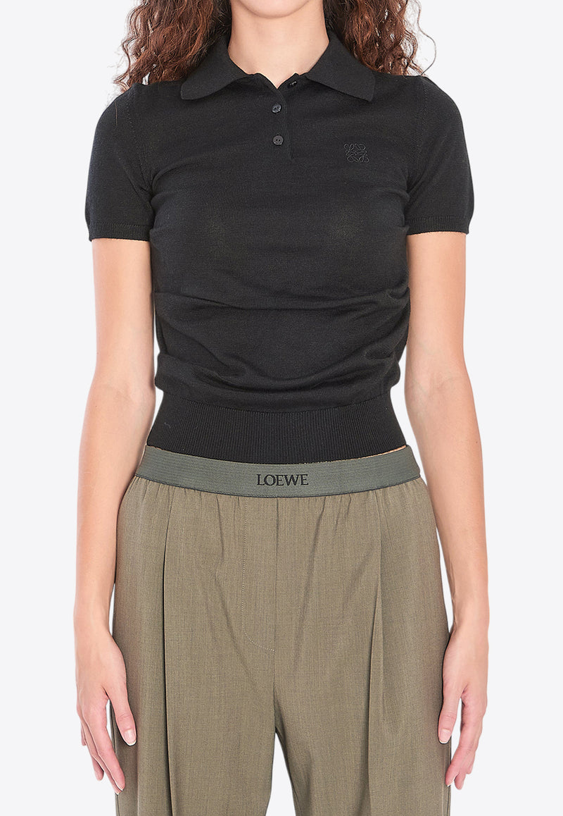 Loewe Ruched Polo T-shirt Black S359Y55K23--1100