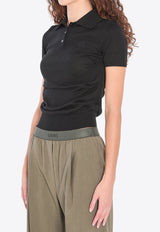 Loewe Ruched Polo T-shirt Black S359Y55K23--1100