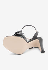 Valentino Bowow 95 Leather Slingback Sandals Black 7W2S0MA6-DDT-0NO