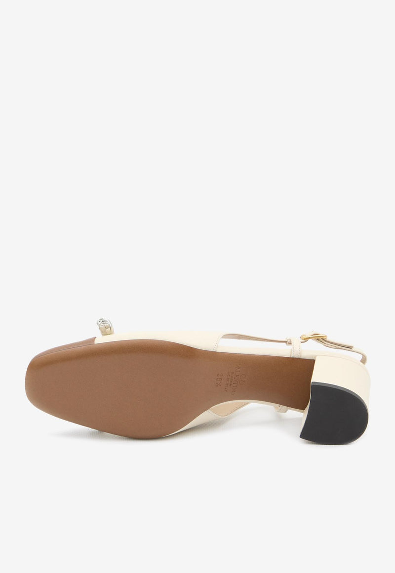 Valentino Valet Du Roi 60 Leather Slingback Pumps Butter 7W2S0MH9-DDT-AHA