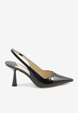 Jimmy Choo Amita 85 Patent Leather Slingback Pumps Black AMITA85-PTZ-BLACK