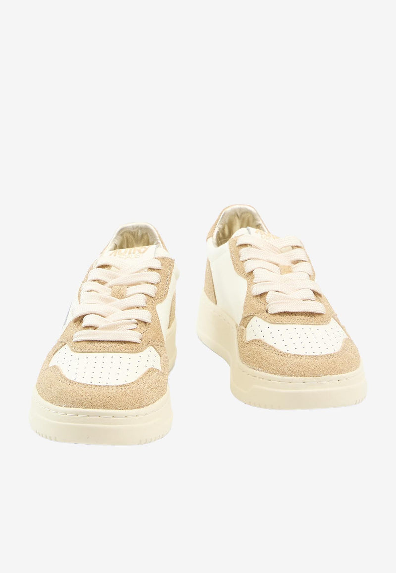 Autry Medalist Leather Low-Top Sneakers Sand AULW-TA-03