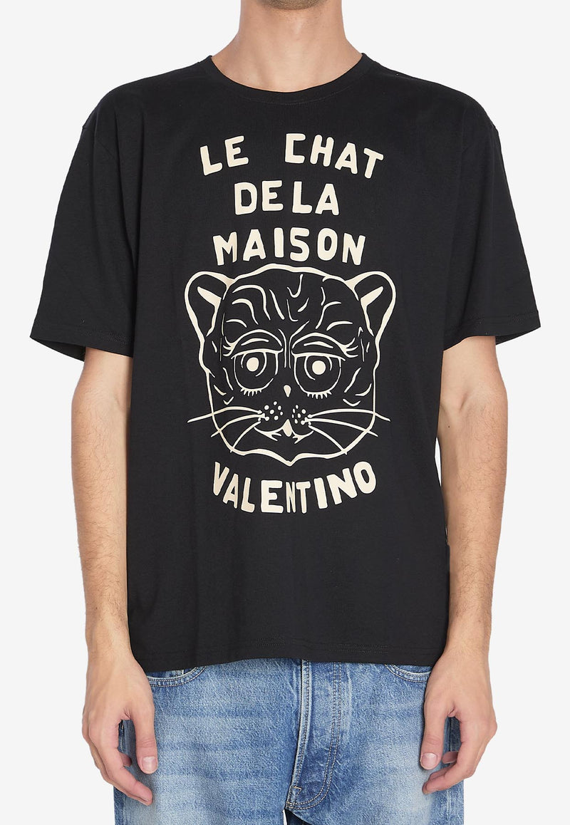 Valentino Chat De La Maison Printed T-shirt Black 7V3MG16P-B32-9RA