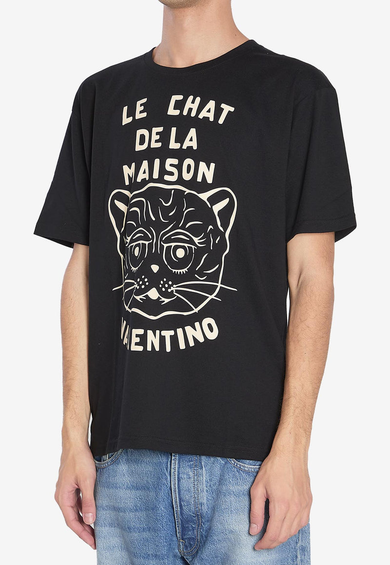 Valentino Chat De La Maison Printed T-shirt Black 7V3MG16P-B32-9RA