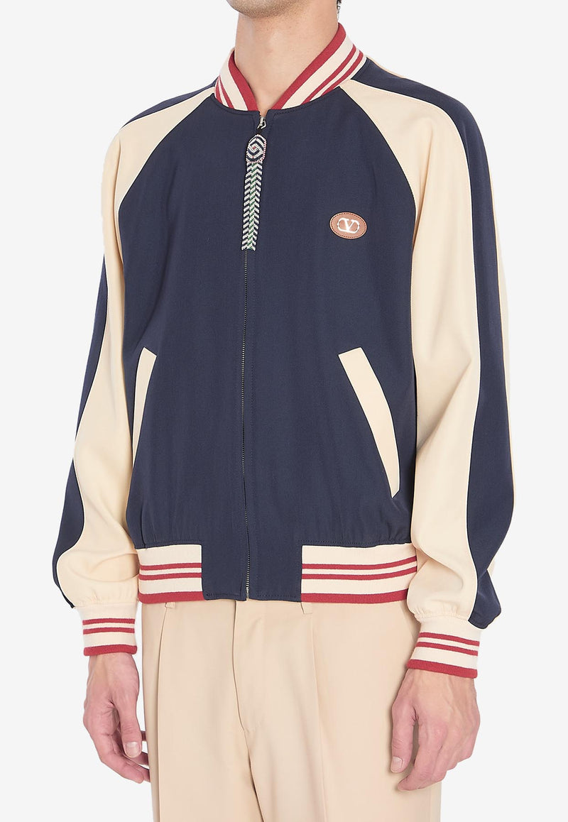 Valentino Le Chat Maison Zip-Up Bomber Jacket Blue 7V3CIP63-AWS-DYB