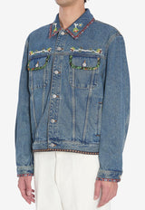 Valentino Beaded Denim Jacket Blue 7V3DC04Q-B0W-558