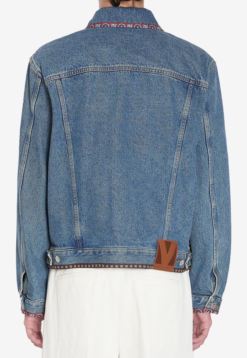 Valentino Beaded Denim Jacket Blue 7V3DC04Q-B0W-558