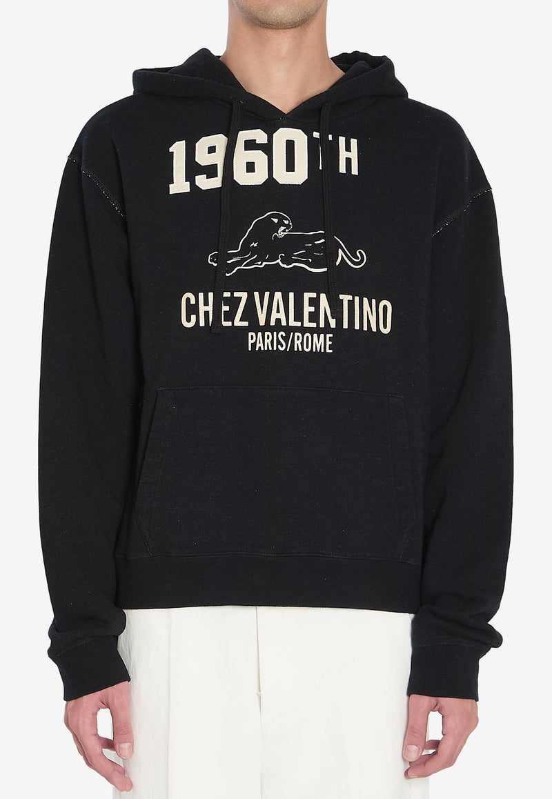 Valentino Chez Logo Vintage Hooded Sweatshirt Black 7V3MF29M-B1M-9RA