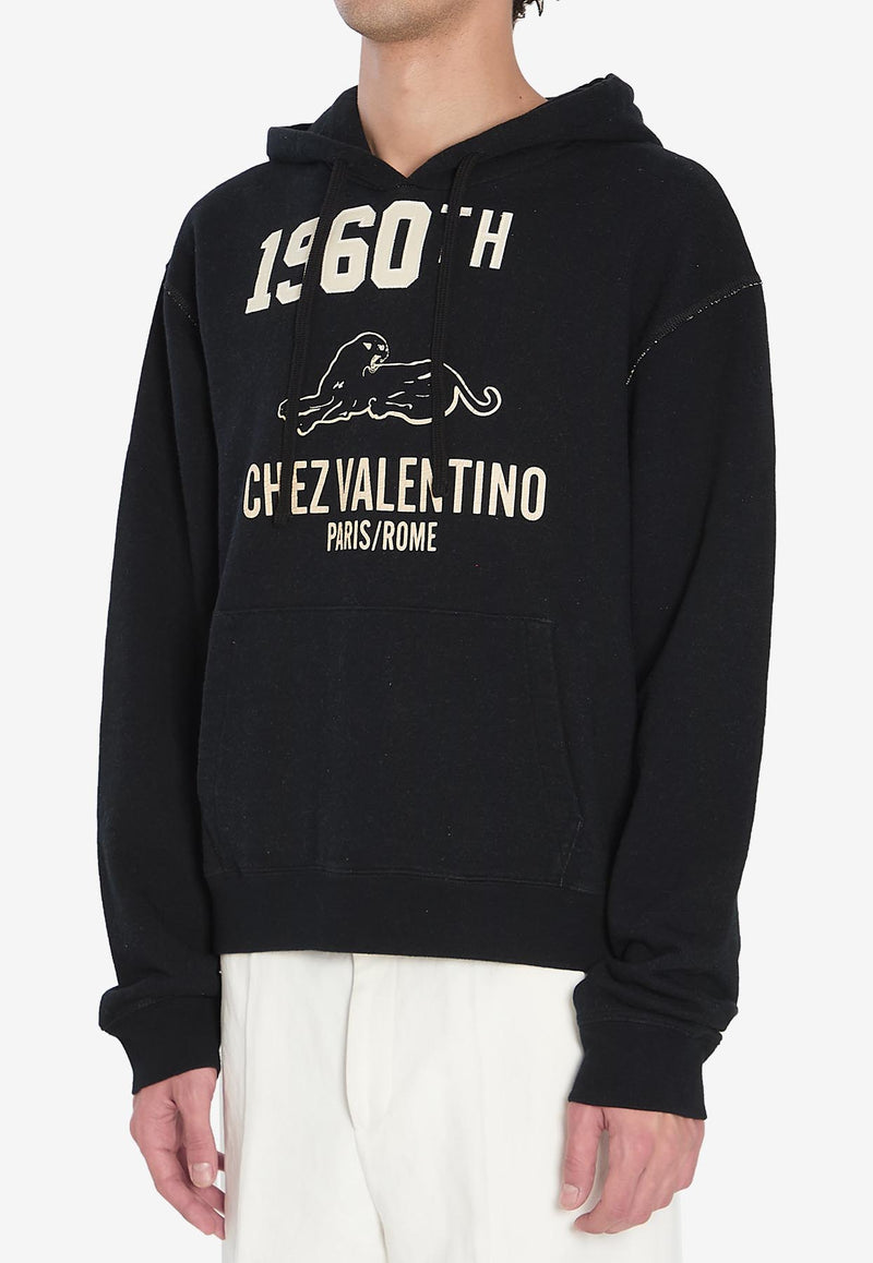 Valentino Chez Logo Vintage Hooded Sweatshirt Black 7V3MF29M-B1M-9RA