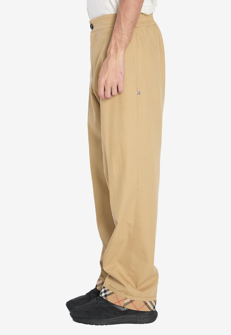 Burberry Turn-Up Pants with EKD-Motif Beige 8111203--C2981