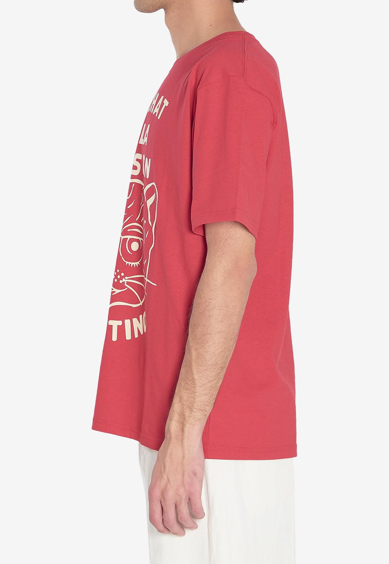 Valentino Chat De La Maison Printed T-shirt Red 7V3MG16P-B32-BR3