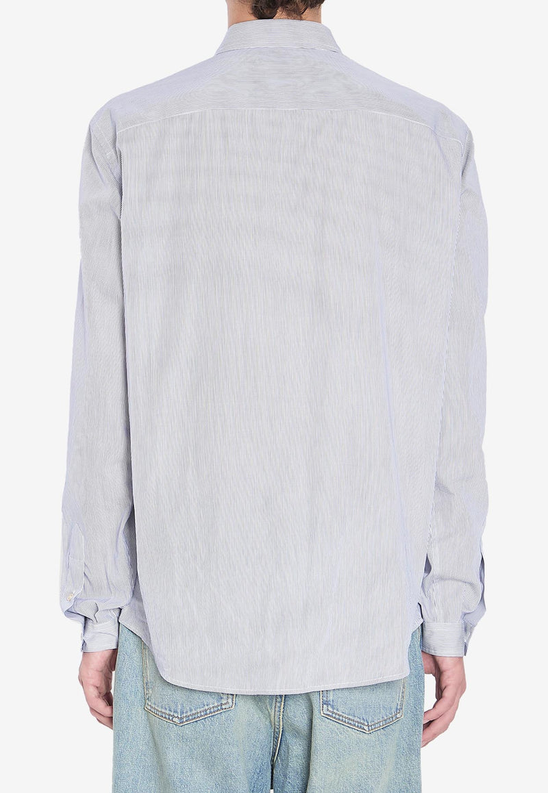 Valentino Striped Shirt With Embroidered Logo Light Blue 7V3ABS77-B2Q-129