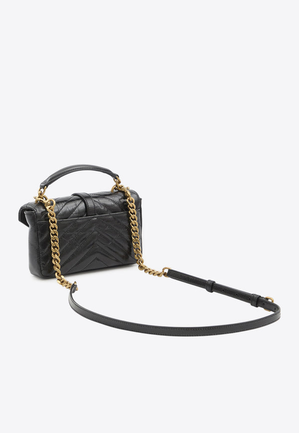 Saint Laurent Mini College Quilted Leather Handbag Black 779430-DZH07-1000