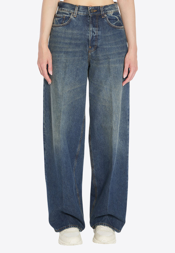 Haikure Bethany Wide-Leg Faded Jeans Blue HEW03296-DF180-L0771