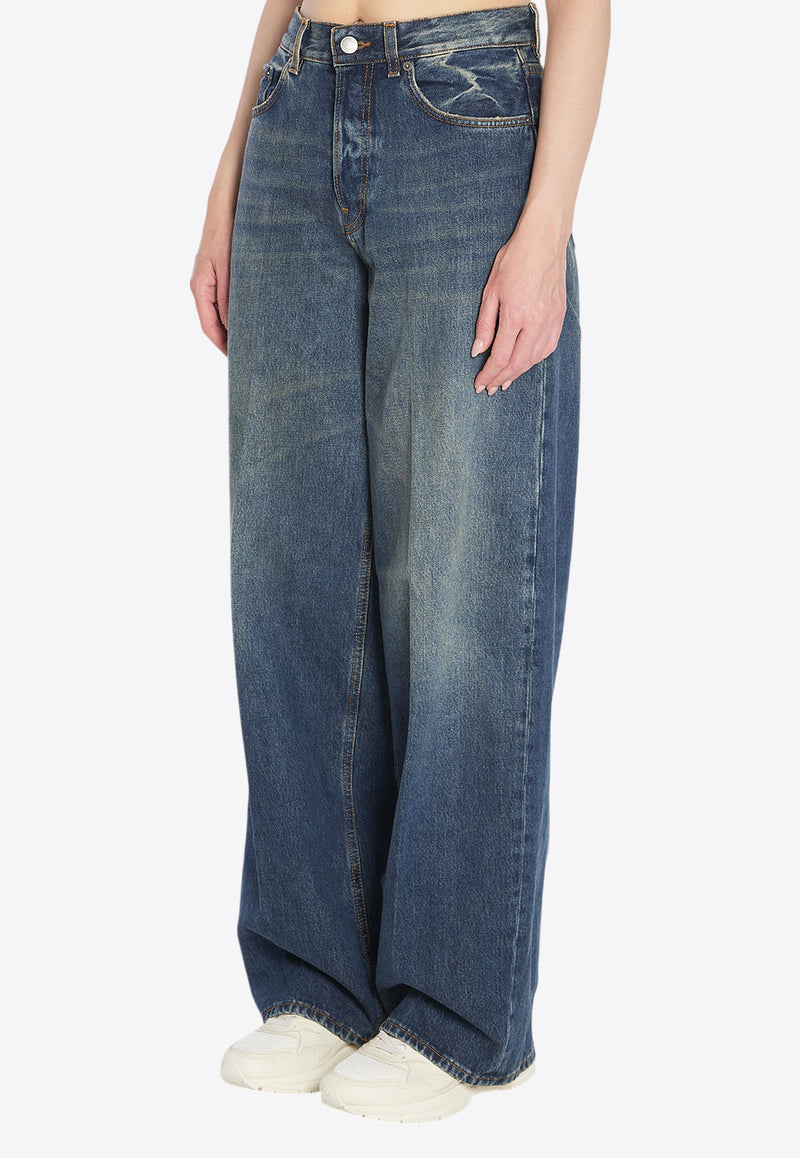 Haikure Bethany Wide-Leg Faded Jeans Blue HEW03296-DF180-L0771