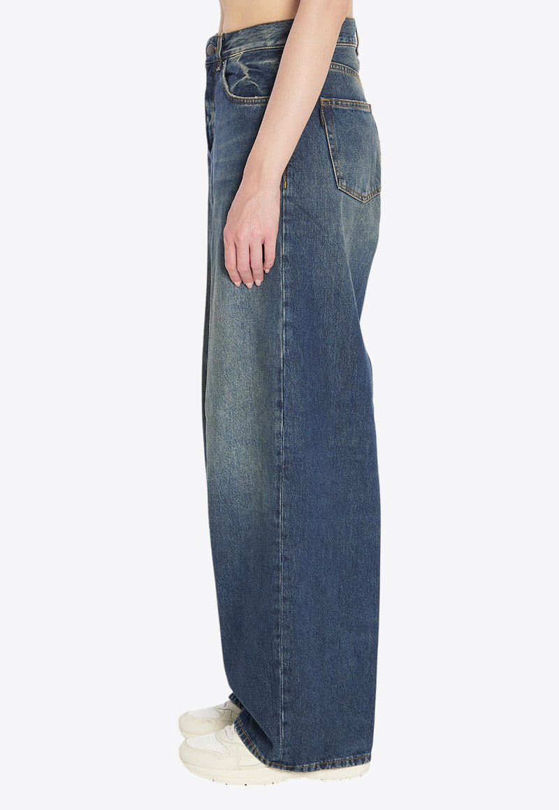 Haikure Bethany Wide-Leg Faded Jeans Blue HEW03296-DF180-L0771
