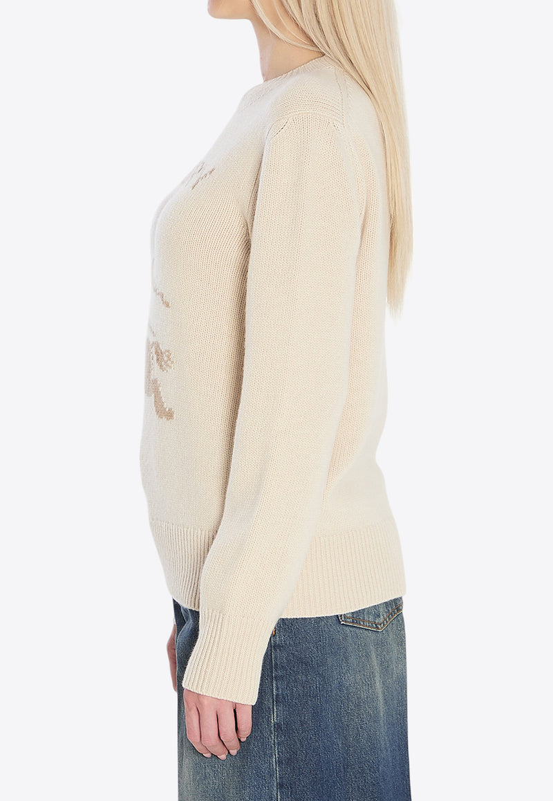 Burberry EKD Intarsia Knit Wool Sweater Beige 8114157--A4186
